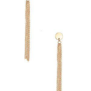 Round Chain Tassel Earrings Gold Tone NEW